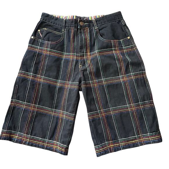 Vintage Jackpot Rainbow Stitch JNCO style Denim 36 Y2K Skater OX Jorts RARE - Picture 1 of 9